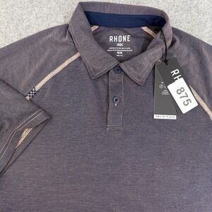 New Rhone Men's Performance Polo Shirt Medium Purple Golf Athleisure Delta Pique